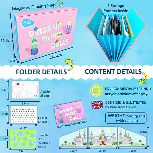Pipity Paper Dolls Arts and Crafts Set for Girls by Pipity
