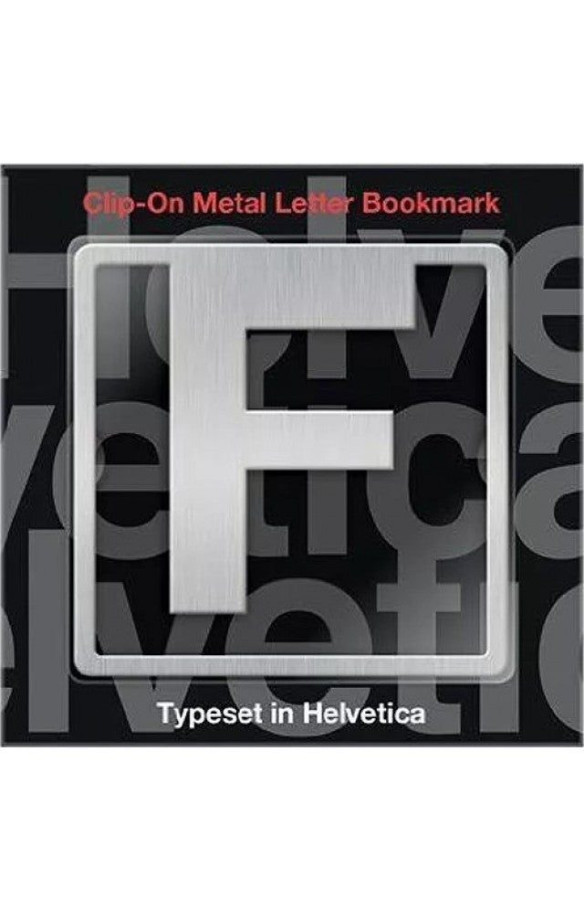 Helvetica Metall-Buchstaben-Lesezeichen zum Anklipsen – F von –