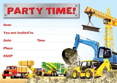 Trucks Invitation Cards by Paul Stickland