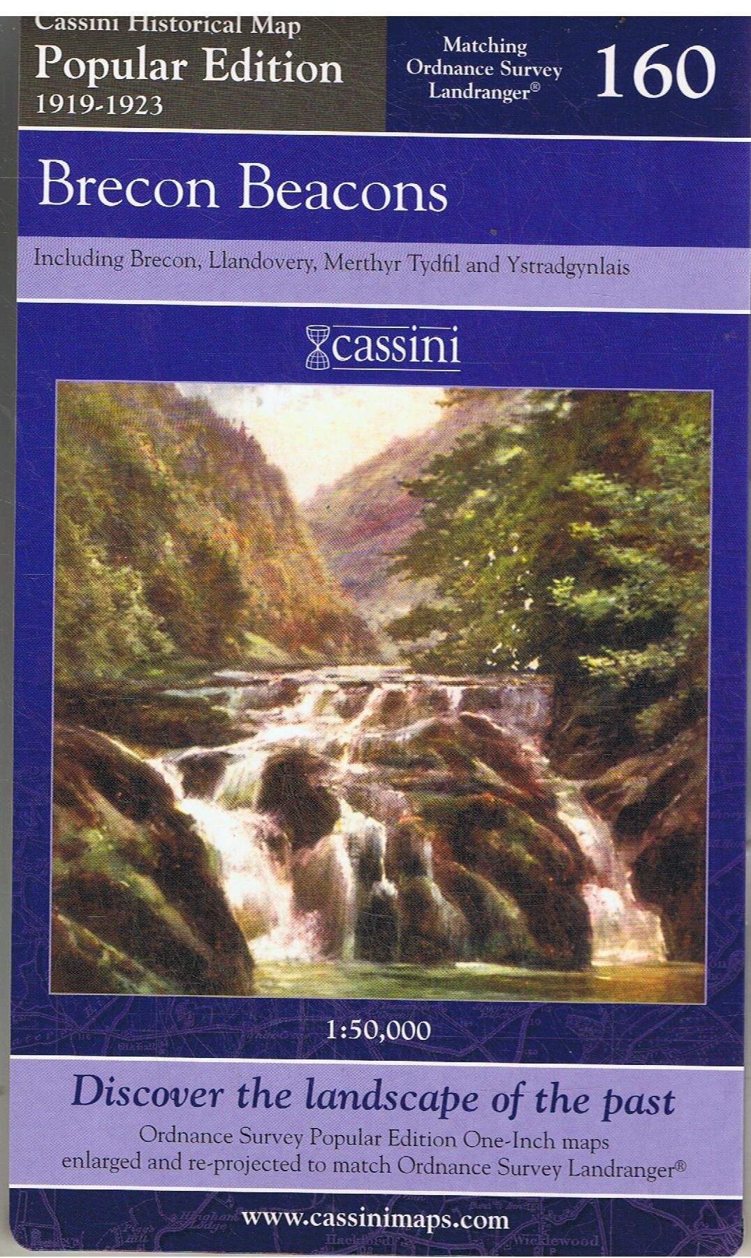 Popular Edition 1919-1923 - Brecon Beacons (OS160) (Wales) by Historical Map