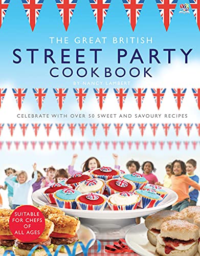 Tolles britisches Straßenparty-Kochbuch (abgenutzt und mit Aufklebern versehen) von Nancy Lambert