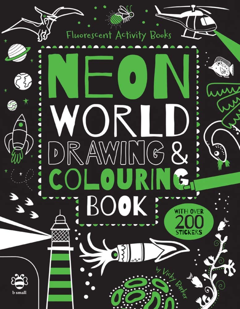 Neon World Drawing & Colouring Book by Vicky Barker
