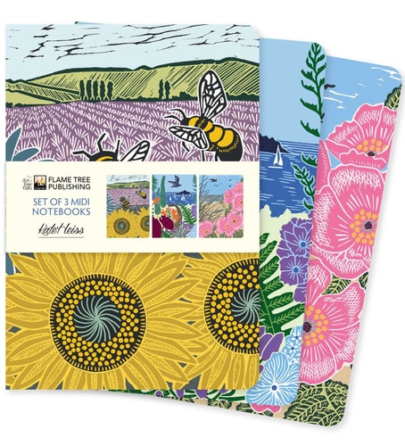 (TXS) Kate Heiss Set of 3 MIDI Notebooks by Flame Tree Studio