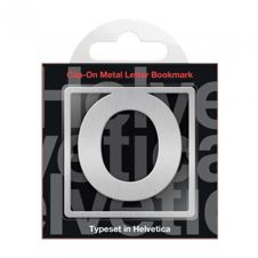 Helvetica Lesezeichen mit Metallbuchstaben zum Anklipsen – O von –