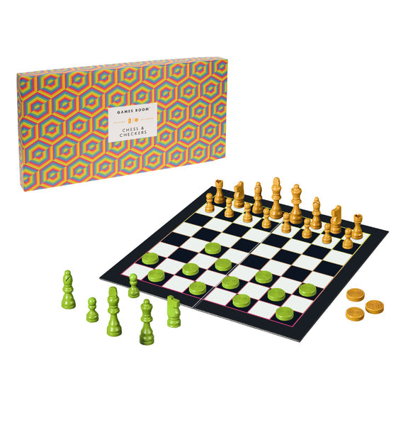 Ridley's Games Room: Chess & Checkers (orange & green edition) by Ridleys