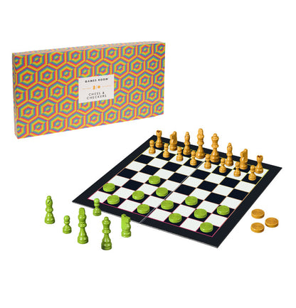 Ridley's Games Room: Chess & Checkers (orange & green edition) by Ridleys