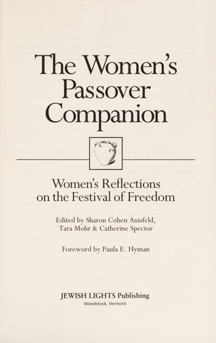 The Women's Passover Companion Women's Reflections on the Festival of Freedom by Sharon Cohen Anisfeld | Tara Mohr | Catherine Spector