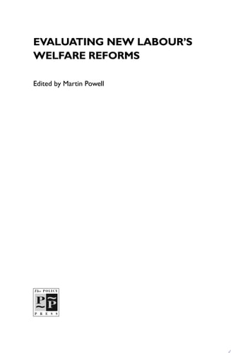 Evaluating New Labour's Welfare Reforms (shelf worn) by Martin Powell