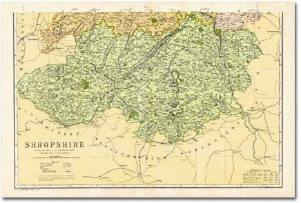 Shropshire - South (1900): Cassini Historical Map, Rolled (BCO-SAS) by unknown author