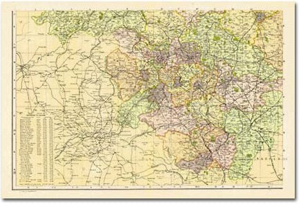 Yorkshire - South West (1900): Cassini Historical Map, Rolled (BCO-YSW) by unknown author