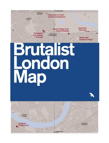 Brutalist London Map Guide to Brutalist Architecture in London - 2nd Edition by Henrietta Billings