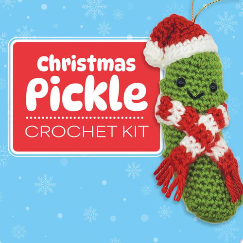 Christmas Pickle Crochet Kit Stitch a Too-Cute Christmas Ornament! Includes: Instruction Book, Yarn, Crochet Hook, Safety Eyes, Yarn Needle, Embroidery Floss, Stuffing, Gold Cord by Editors of Chartwell Books