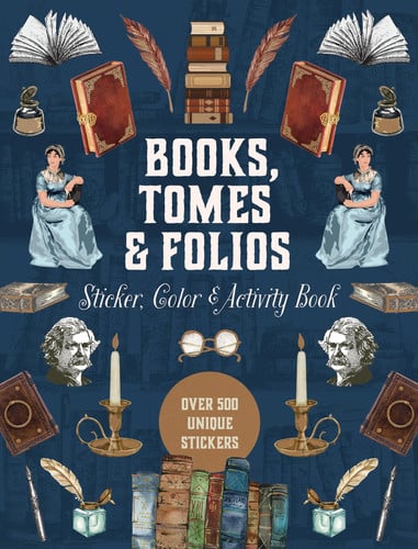 Books, Tomes & Folios Sticker, Color & Activity Book by Editors of Chartwell Books