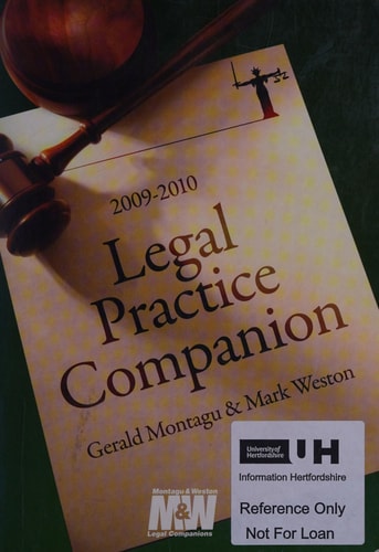 Legal Practice Companion 2009-2010 (Shelfworn) by Montagu | Gerald Montagu | Mark Weston