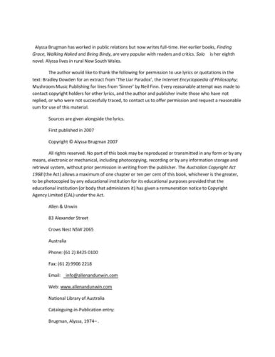 Solo by Alyssa Brugman