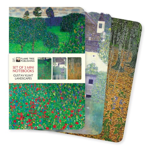 (TXS) Klimt Landscapes Set of 3 Mini Notebooks by Flame Tree Studio