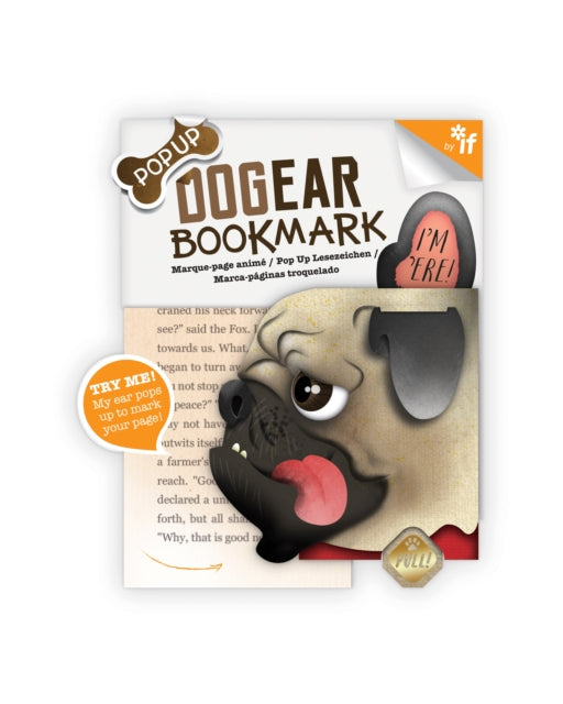 Dog Ear Pop Up Bookmark: Pug (Doug) by -