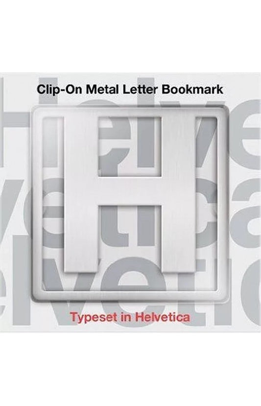 Helvetica Clip-On Metal Letter Bookmark - H by -