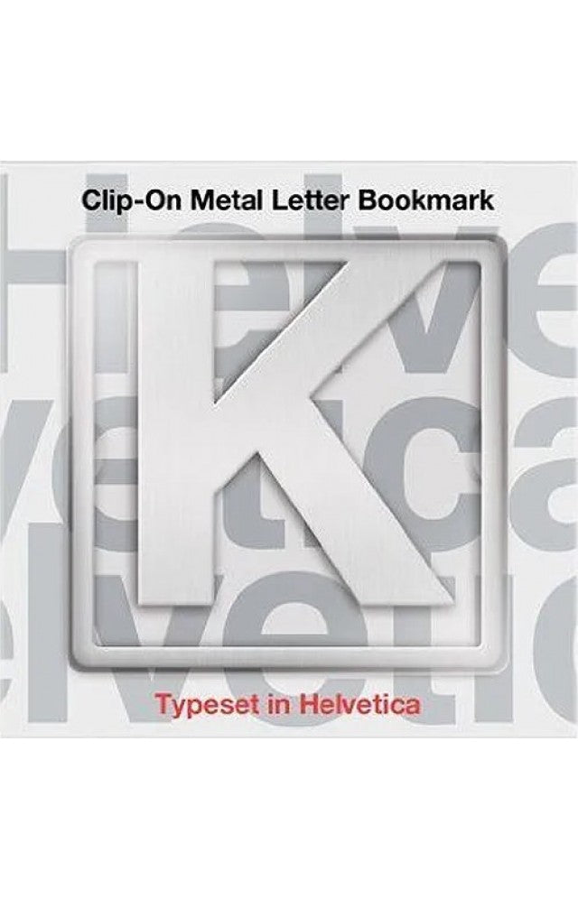 Helvetica Clip-On Metal Letter Bookmark - K by -