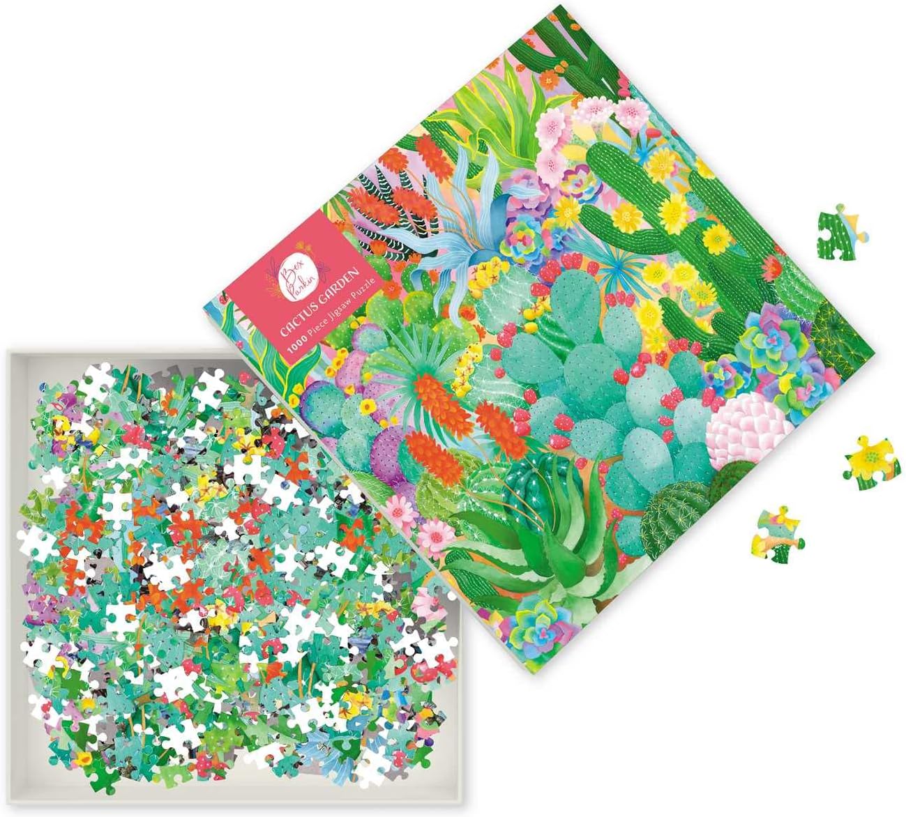 (TXS) Adult Jigsaw Puzzle: Bex Parkin: Cactus Garden: 1000-piece Jigsaw Puzzles by Flame Tree Studio