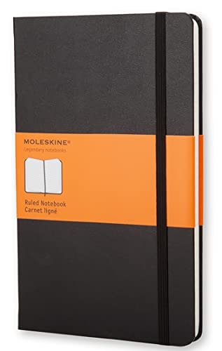 Moleskine Classic Notebook, Large, Ruled, Black, Hard Cover (5 X 8.25) by Moleskine