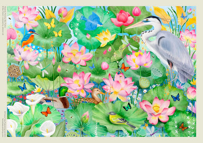(TXS) Adult Jigsaw Puzzle - Bex Parkin - Waterlily Pond : 1000-pieces by Flame Tree Studio (cor)