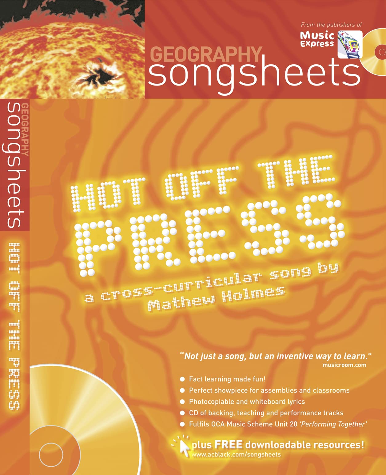 Geography Songsheets - Hot Off The Press (with CD) (photocopiable) by Matthew Holmes