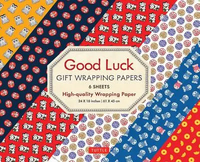 Good Luck Gift Wrapping Papers 6 sheets: High-Quality 24 x 18 inch (61 x 45 cm) Wrapping Paper by Tuttle Publishing Staff