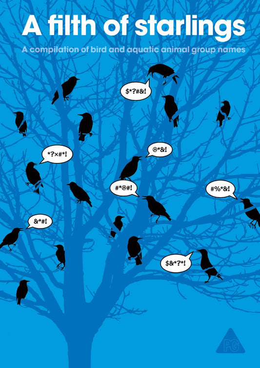 Filth Of Starlings: bird & aquatic animal group names by Patrick George