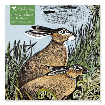(TXS) Adult Jigsaw Puzzle Angela Harding: Rathlin Hares (500 Pieces) : 500-Piece Jigsaw Puzzles by Flame Tree Studio