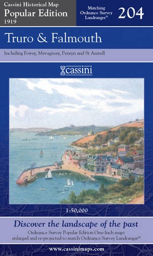 Popular Edition 1919 - Truro & Falmouth (OS204)  (Cornwall) by Historical Map