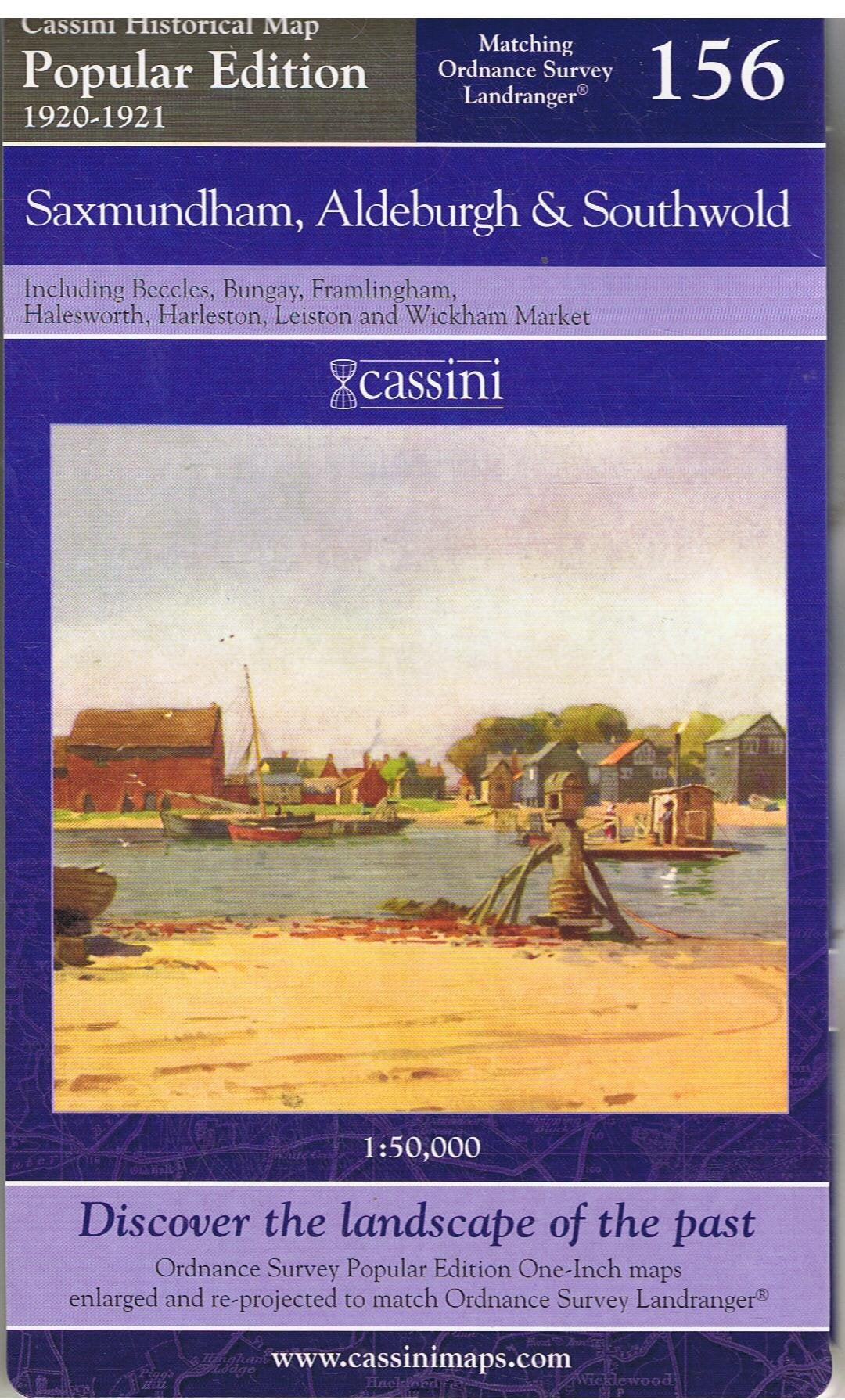 Popular Edition 1920-1921 - Saxmundham, Aldeburgh & Southwold (OS156) (Suffolk) by Historical Map