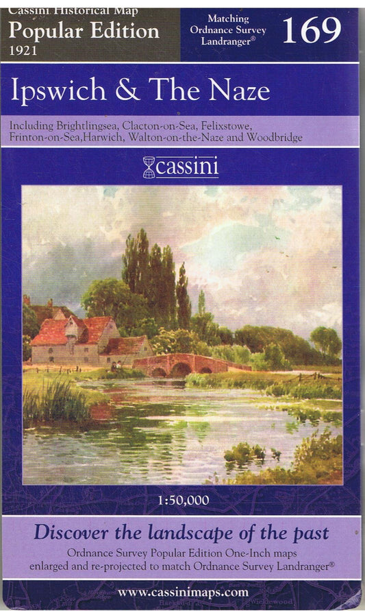 Popular Edition 1921 - Ipswich & The Naze (OS169) (Suffolk) by Historical Map