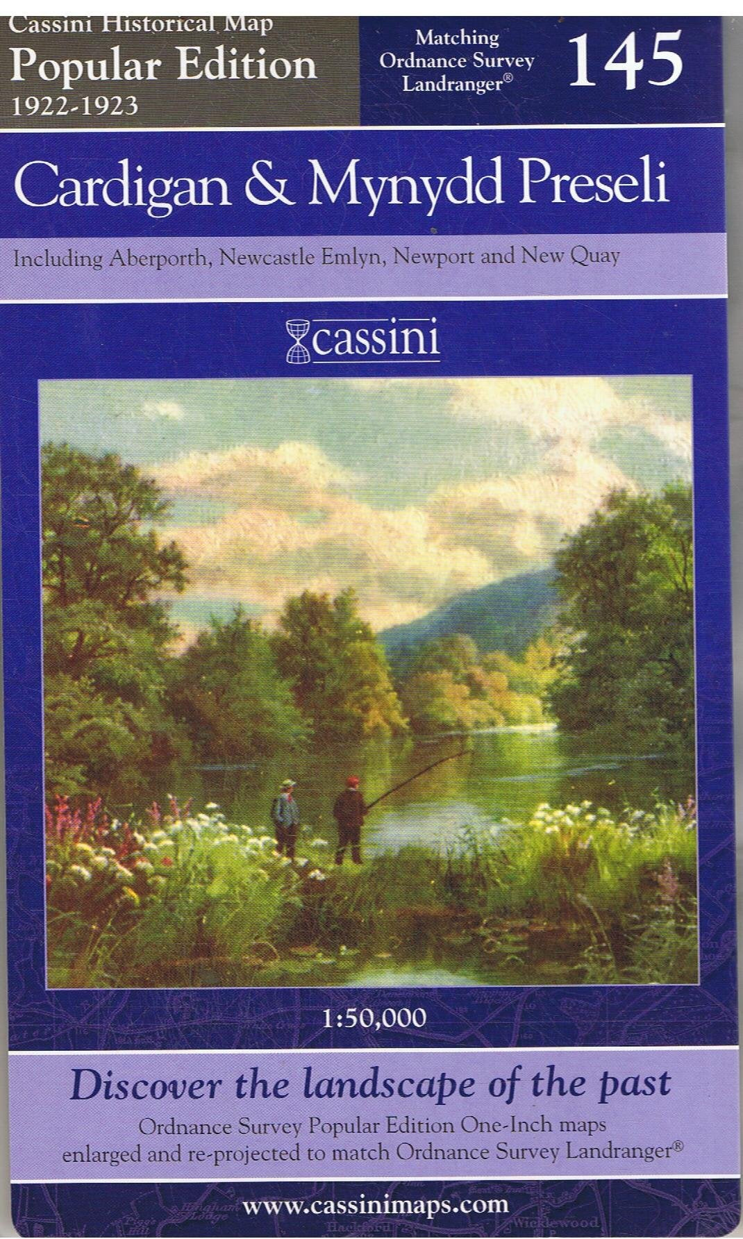 Popular Edition 1922-1923: Cardigan & Mynydd Preseli (OS 145)  (Wales) by Historical Map