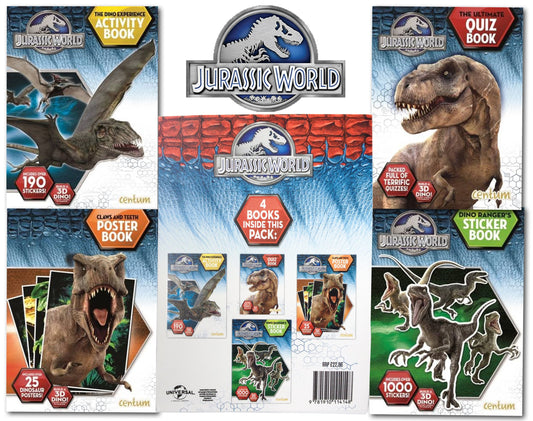 Jurassic World: 4 Book Pack (Activity/Poster/Sticker/Quiz) by -