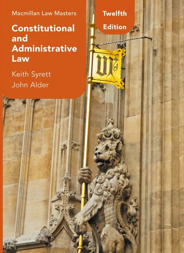 Constitutional and Administrative Law (Hart Law Masters, 23) by Keith Syrett | John Alder
