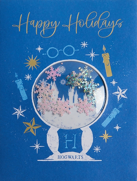 Harry Potter-hogwarts Snowglobe Embellished Card holiday by Insight Editions