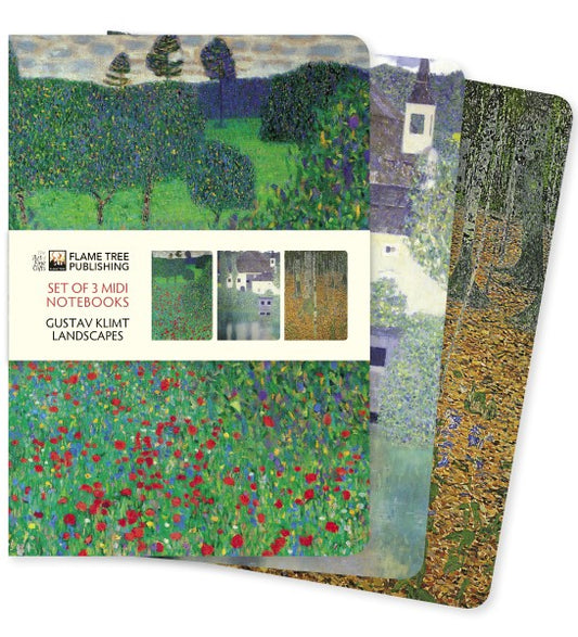 (TXS) Gustav Klimt: Landscapes (Set of 3 midi Notebooks) by Flame Tree Studio