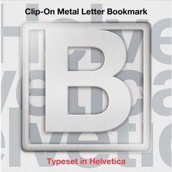 Helvetica Clip-On Metal Letter Bookmark - B by -