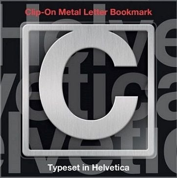 Helvetica Clip-On Metal Letter Bookmark - C by -