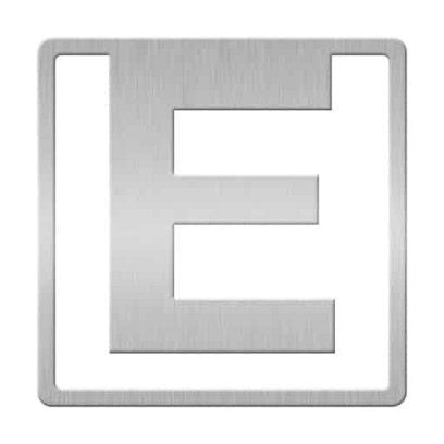 Helvetica Clip-On Metal Letter Bookmark - E by -